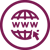 a world's icon with www