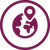 a earth's icon with a pin