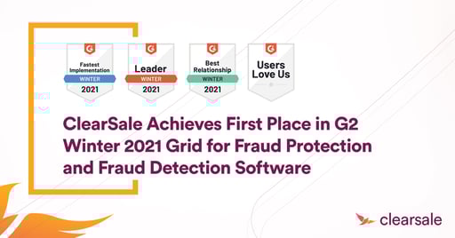 ClearSale Achieves First Place in G2 Winter 2021 Grid for Fraud Protection and Fraud Detection Software