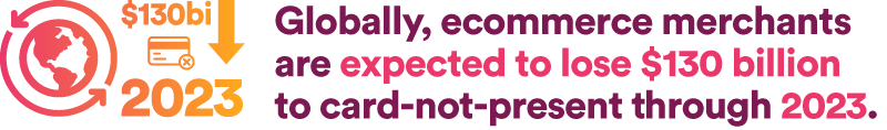 Globally, ecommerce merchants are expected to lose $130 billion to card-not-present through 2023.