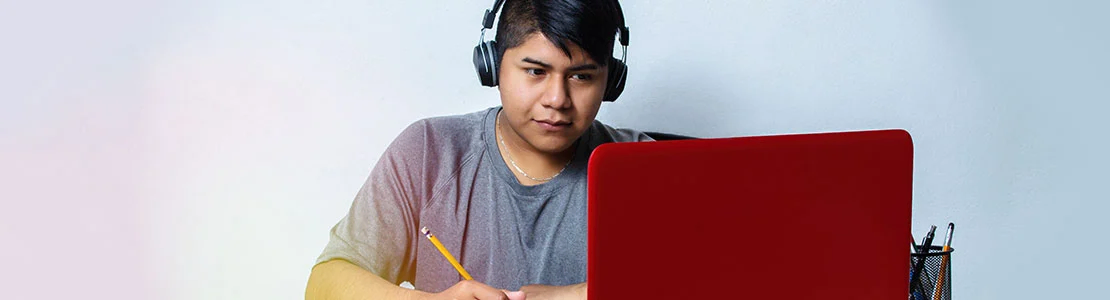 Peruvian Millennial at the computer